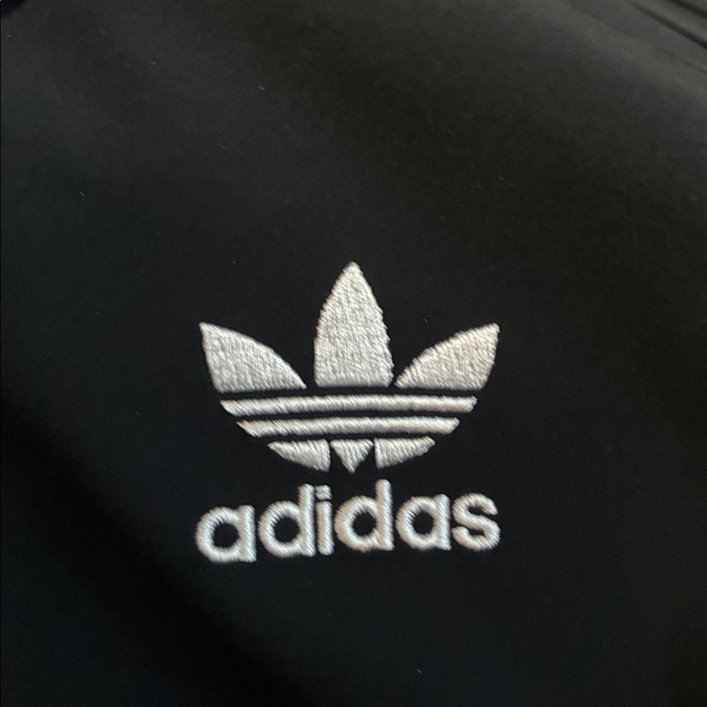 Adidas Men's Black Long Sleeve Track Jacket Size M NWOT Full zip White logo - Picture 5 of 11